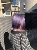 ラベンダー ハイトーンボブ
