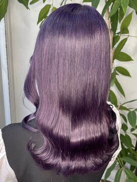 アン(Hair make un) 【ド派手カラー】やわらかパープル♪