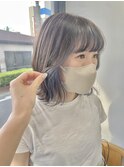 透け感春夏インナーカラー☆ブルーラベンダーくすみカラー