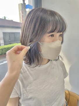 ヘアー アイス 御器所本店(HAIR ICI) 透け感春夏インナーカラー☆ブルーラベンダーくすみカラー