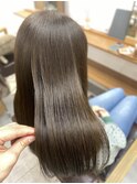 くびレイヤーグレーベージュニュアンスカラー白髪染め白髪ぼかし