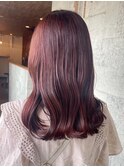 ダブルカラーピンクベージュベージュカラーケアブリーチレイヤー