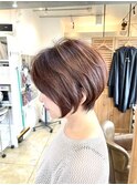 20代30代40代束感小顔ショートカットオレンジブラウン