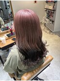 ピンクとブラウンのグラデーションカラー