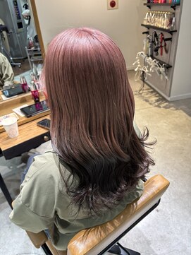 アヴァンスアンス 広島袋町店(AVANCE.ens) ピンクとブラウンのグラデーションカラー