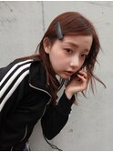 オレンジカラー/オレンジブラウン/レイヤー/顔周りカット
