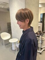 アース 大曽根店(HAIR&MAKE EARTH) earthショートレイヤーボブミルクティー丸みショートボブ