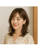 セミロングナチュラルレイヤーボブ　20代 30代 40代 50代 60代
