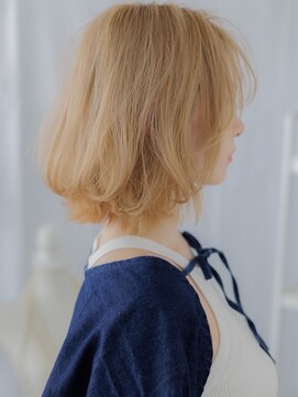 モッズヘア 上尾西口店(mod's hair) ブリーチオンカラー金髪ニュアンスパーマボブディA4上尾20代30代