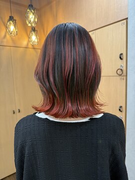 ヘアースペースブルーム プリュス 石橋店(HAIR SPACE BLOOM plus) 石橋阪大前/ブリーチ無しデザインカラー/髪質改善/レイヤーボブ