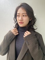 ファースト 東仙台店(first) オリーブグレージュ・切りっぱなし・ミディアム
