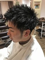 パティオンツー(PATIONN2)&nbsp;メンズツーブロックセイムショートレイヤーアップバングスタイル