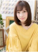 斜めバング大人かわいい小顔前下がりボブa戸田公園20代30代40代