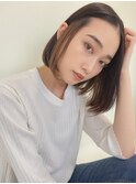 ナチュラル_大人ボブ_インナーカラー