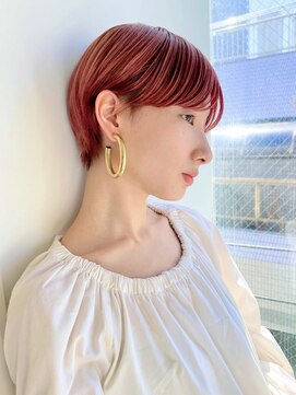 スー 渋谷(suu) 大人ショートボブ丸みショートカットピンクベージュショート