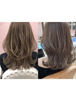 明るい白髪染めや髪質改善ケアで艶感UP♪徹底カウンセリングで白髪ぼかしも♪MINAで理想の色味を実現◆