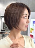 30代40代大人女性/前髪ありショートボブ/ショートヘア/髪質改善