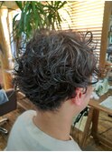 マッシュパーマ/ウルフ/アッシュブラック/カルマパーマ石橋