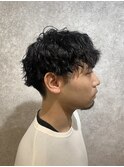 MEN’S HAIR/ブルーブラック/フェザーパーマ/本八幡