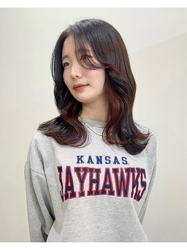 サクラ オモテサンドウ(SAKURA) ボルドー/隠せるインナーカラー/デザインカラー