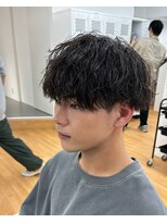 ビカム 名駅(become)&nbsp;黒髪爽やか波巻きパーマメンズマッシュ