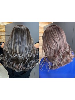 大人女性に高評価☆ケアブリーチでダメージ知らず♪ハイライト/バレイヤージュ/ブリーチなしダブルカラー