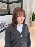 ピンクカラー　艶カラー　暖色カラー　イエベ