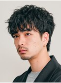 横浜西口シャドウパーマメンズマッシュウルフカット波巻きパーマ