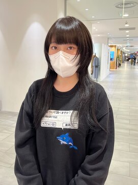 ビーハイブアヴェダ PARCO2店(BEHIVE AVEDA) 【yuuna】黒髪でも可愛い!ロング海月ウルフ