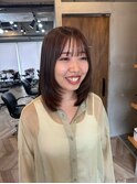 【sana】顔周りレイヤーカット×モカベージュカラー