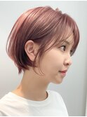 ベビーピンクショートボブ☆ショート☆ピンクブラウン