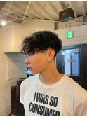 MEN’S HAIR/ブルーブラック/フェザーパーマ/心斎橋