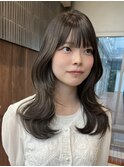 栄透明感レイヤー小顔ミディアム
