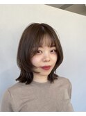 ミディアム顔まわりレイヤー/ナチュラルブラウン