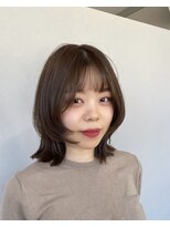サン(SAN)&nbsp;ミディアム顔まわりレイヤー/ナチュラルブラウン
