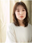 シースルーバング/レイヤーカット/顔周りレイヤー/無造作/30代e