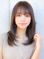 アグノス 青山(Agnos) ★ワンカールレイヤーかきあげロング 小顔バング マロンベージュ
