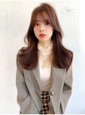 〇顔まわりレイヤー × シースルーバング 韓国ヘア