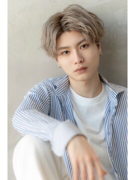 メゾンバイハバナ(maison by HAVANA) メンズセンターパートブリーチダブルカラー韓国マッシュ