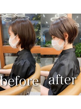 ロンドジェネルーズ 柏(Lond generous) 【斉藤】黒髪ショート×グレーベージュ【白髪染め可】【柏】