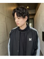ウルフ/アッシュブラック/カルマパーマ/ベリーショート/表参道