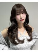エアリーロング似合わせカットフルバングナチュラルブラウン