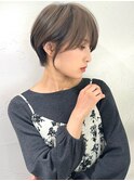 ショートボブ髪型20代30代前髪あり前髪なし面長丸顔【荒牧】AY6