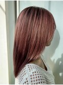 20代30代40代大人可愛いアッシュピンクダブルカラー透明感
