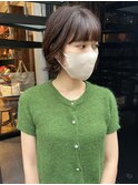 【三ツ井純】チョコレートモカブラウンカラー 毛先カール ボブ