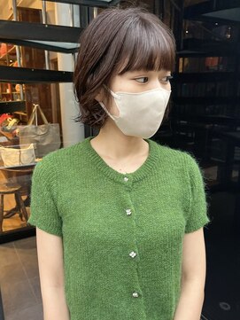 コフィー バイ メルト 吉祥寺(cofy by melt) 【三ツ井純】チョコレートモカブラウンカラー 毛先カール ボブ