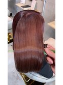 美髪のススメ髪質改善切りっぱなしボブピンクブラウン