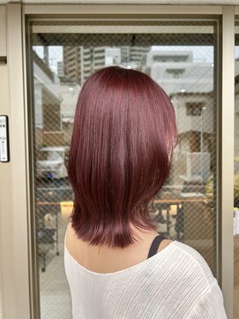 アドア 横浜(ADORE) 【ADORE 横浜】ワインレッド×ブリーチなしカラー