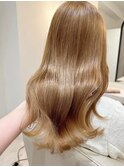 ゆるふわロングベージュカラーブリーチしない透明感カラー