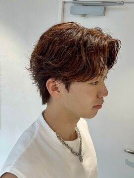 オーシャントーキョー(OCEAN TOKYO) 韓国ヘアカルマパーマカルマバングセンターパート黒髪ウルフ